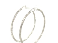 Matte and Textured Twisted Hoop Earrings in Sterling Silver(50mm)