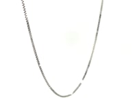 14k White Gold Adjustable Box Chain (0.85 mm)