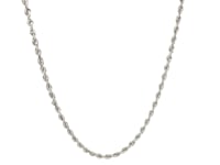 14k White Gold Solid Diamond Cut Rope Chain (2.00 mm)