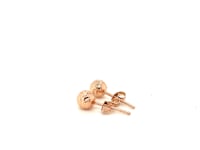 14k Rose Gold Ball Earrings with Crystal Cut Texture(5mm)