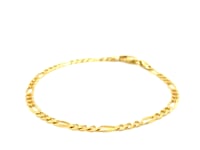 14k Yellow Gold Solid Figaro Bracelet (3.00 mm)