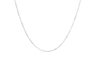 14k White Gold Diamond Cut Cable Link Chain (0.87 mm)