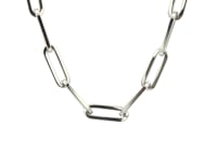 14K White Gold Wide Paperclip Chain (6.10 mm)