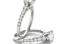 14k White Gold Prong Set Graduated Diamond Engagement Ring (1 7/8 cttw)