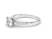 14k White Gold Single Row Diamond Engagement Ring (1 cttw)