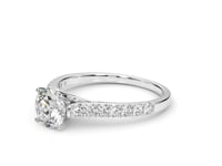 14k White Gold Single Row Band Diamond Engagement Ring (1 1/3 cttw)