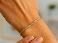 14k Yellow Gold Braided Herringbone Bracelet (3.20 mm)