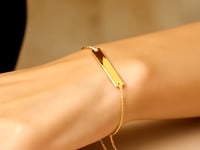 Adjustable Bracelet with Bar in 14k Yellow Gold