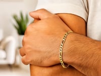 3.7mm 10k Yellow Gold Link Figaro Bracelet