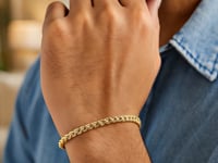 4.1mm 14k Yellow Gold Diamond Cut Round Franco Bracelet