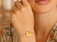 14k Yellow Gold 7 inch Bracelet with Compass