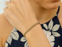 3.2mm 14k Yellow Gold Classic Miami Cuban Solid Bracelet