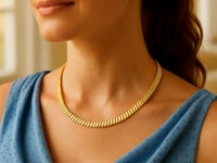 14k Yellow Gold Rib Link Necklace