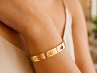 14k Yellow Gold High Polish Keyhole Clasp Bangle (6mm)