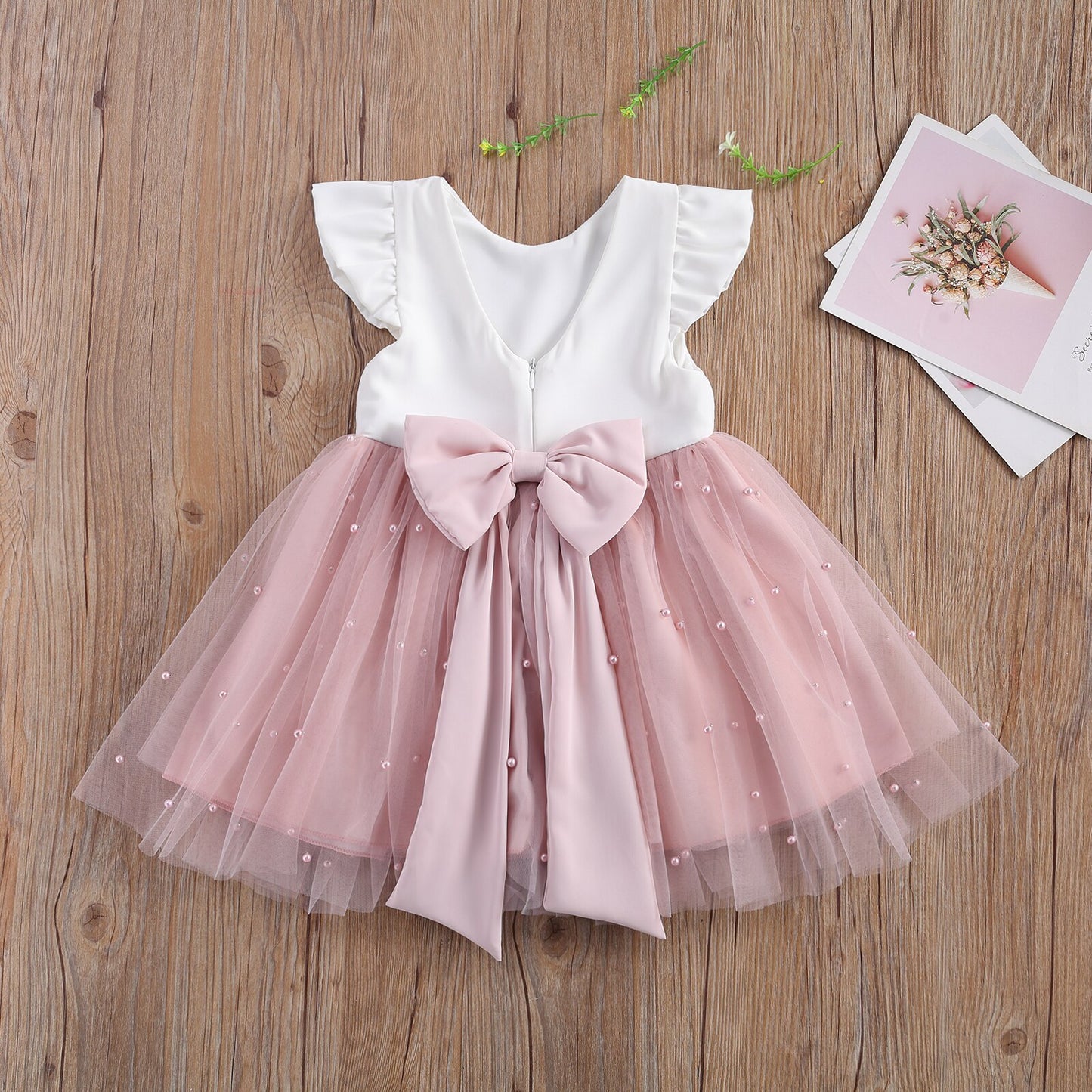 Girl's Sleeveless Ruched Tulle  Dresses