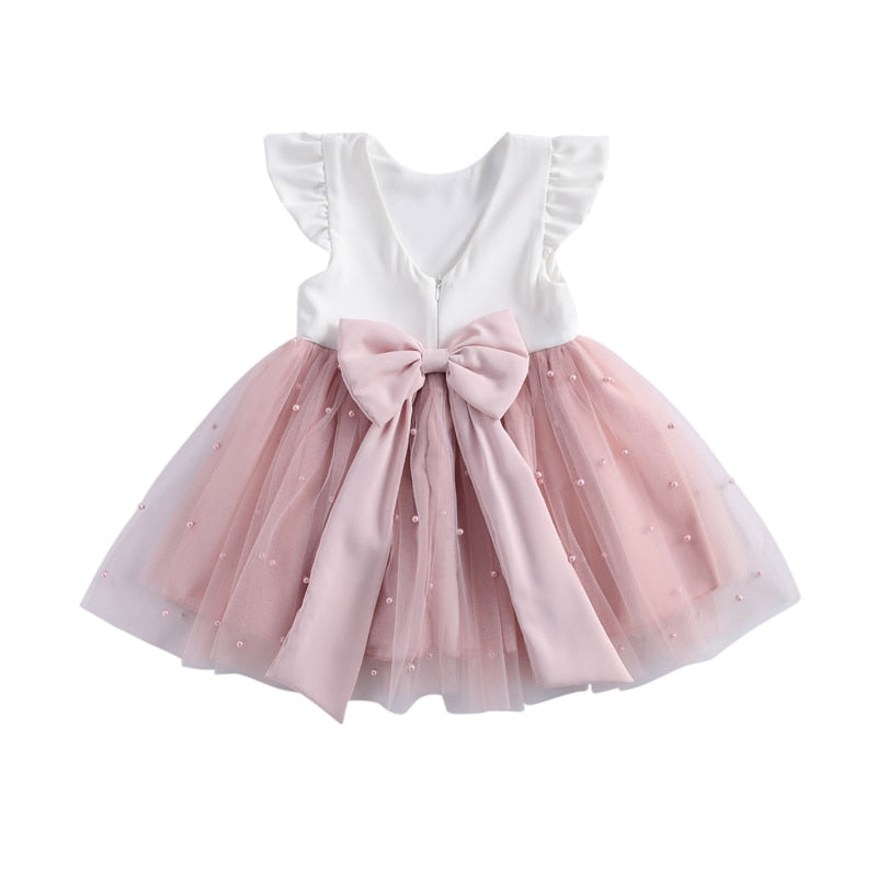 Girl's Sleeveless Ruched Tulle  Dresses