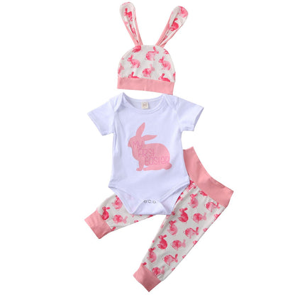 Boy’s & Girl’s Easter Bunny Rabbit Onesies, Pants & Hat Outfit Sets