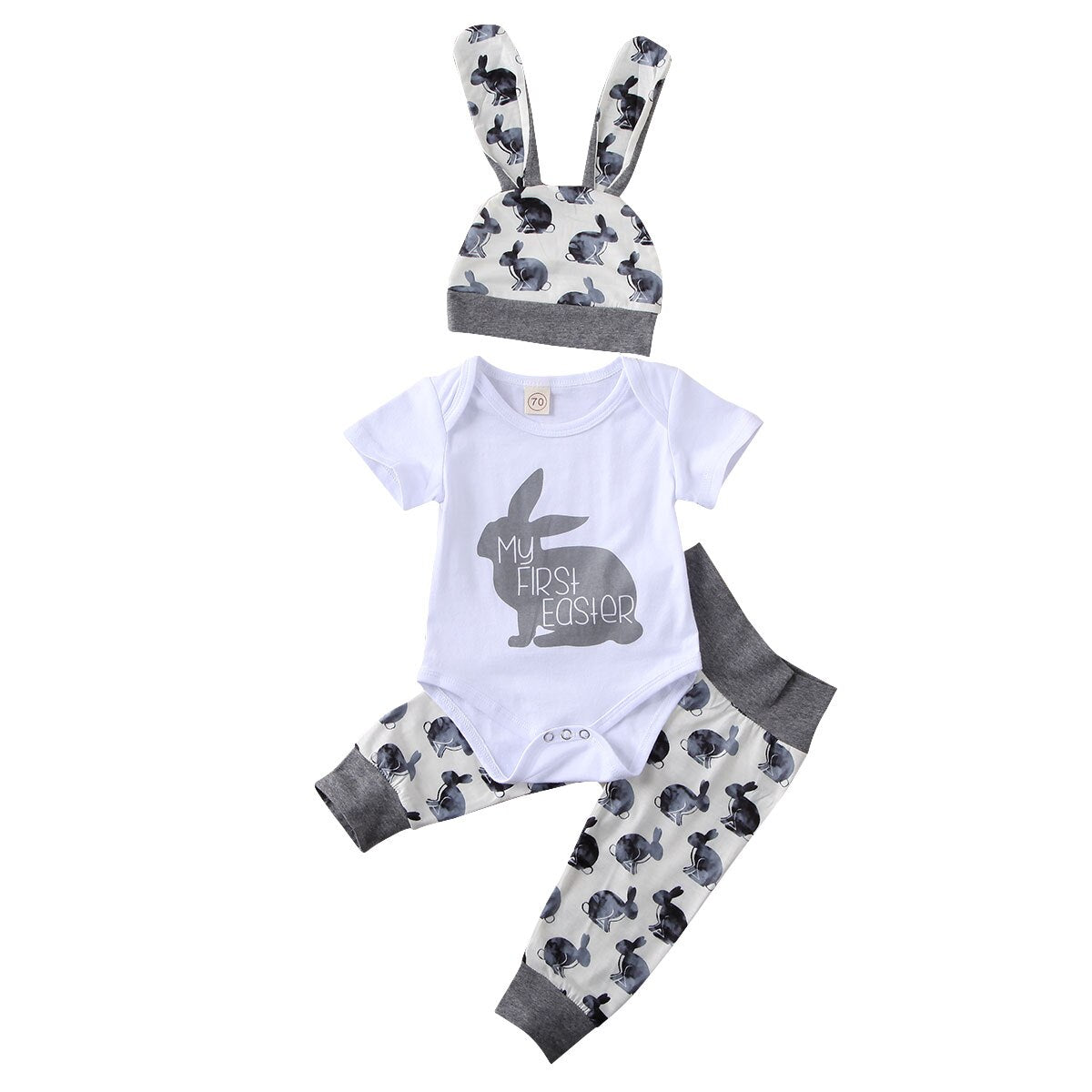 Boy’s & Girl’s Easter Bunny Rabbit Onesies, Pants & Hat Outfit Sets