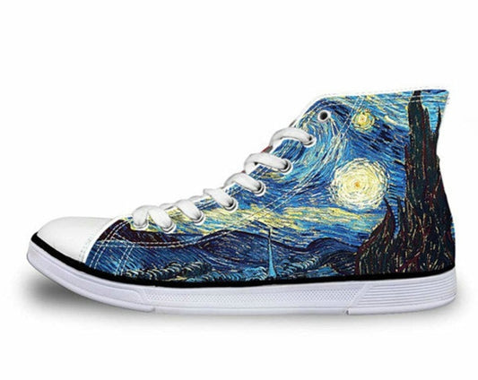 Graphic High Top Canvas Shoes: van Gogh