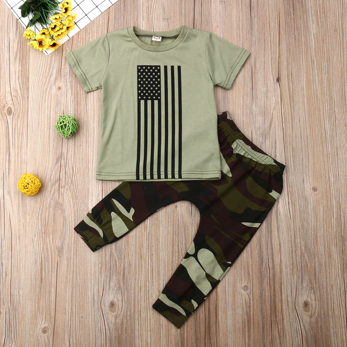 Baby Boy's American Camo Outfit