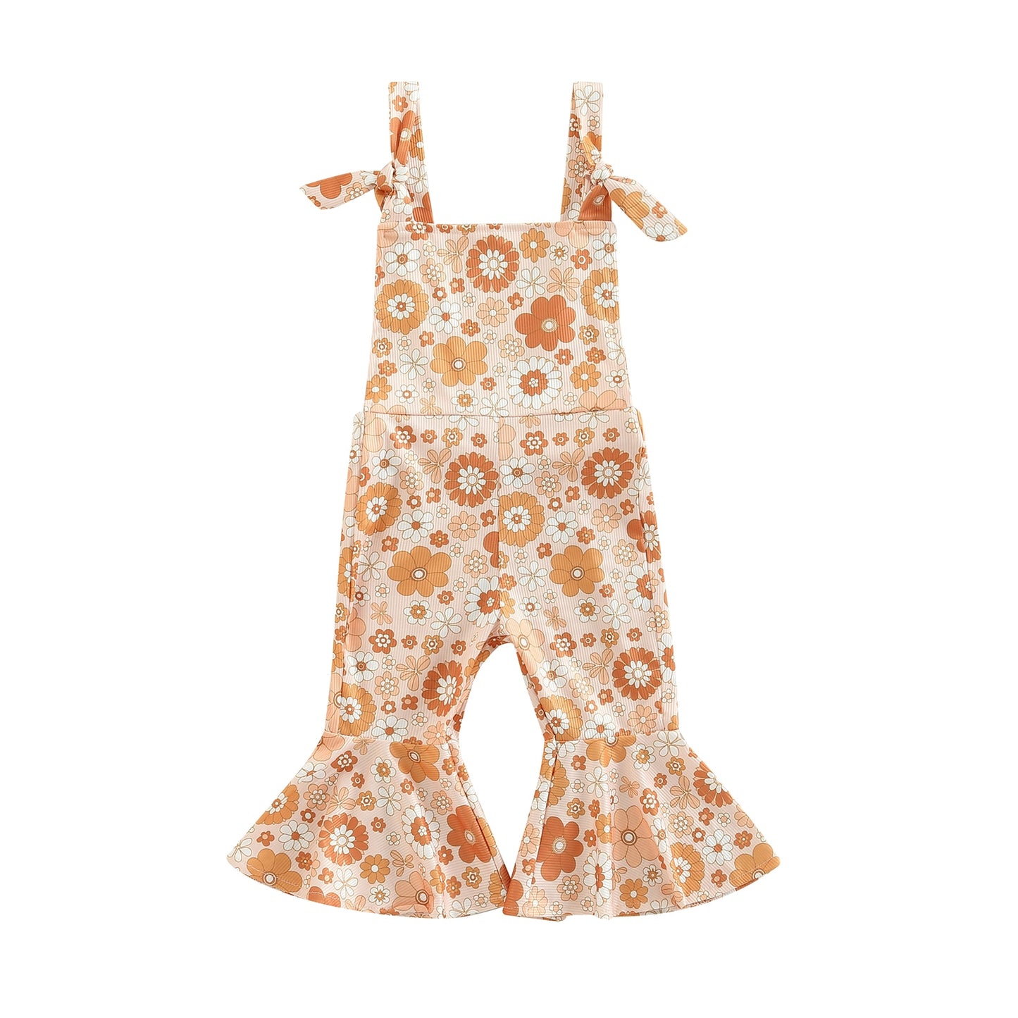 Girl's Retro Floral Overall Jumpsuits