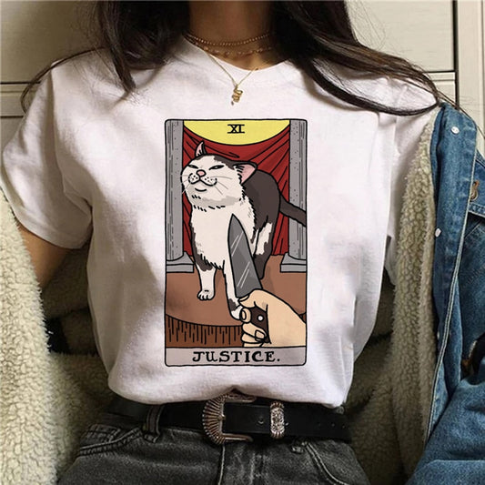 Tarot Tees! Kitty Justice Short Sleeve T-Shirts