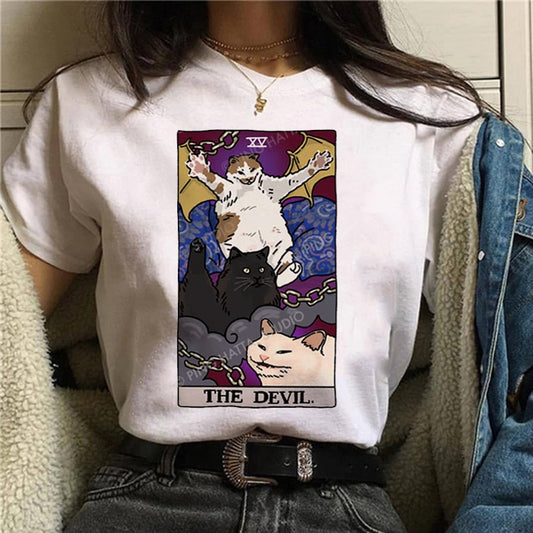 Tarot Tees! Kitty Devil Short Sleeve T-Shirts