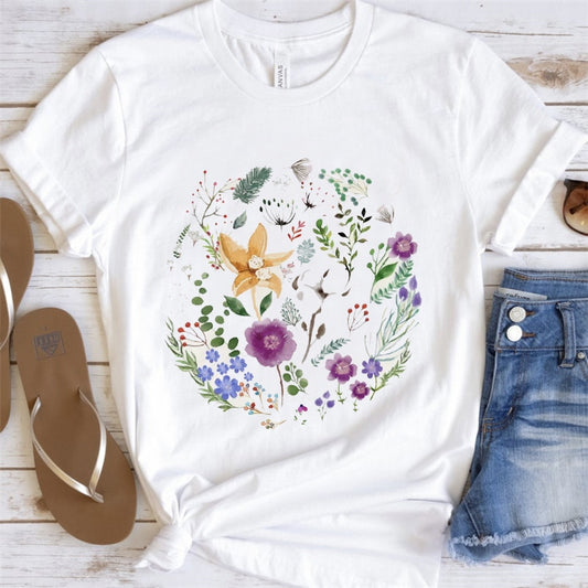 Artsy Tees & Watercolor Nature & Flowers Short Sleeve T-shirts