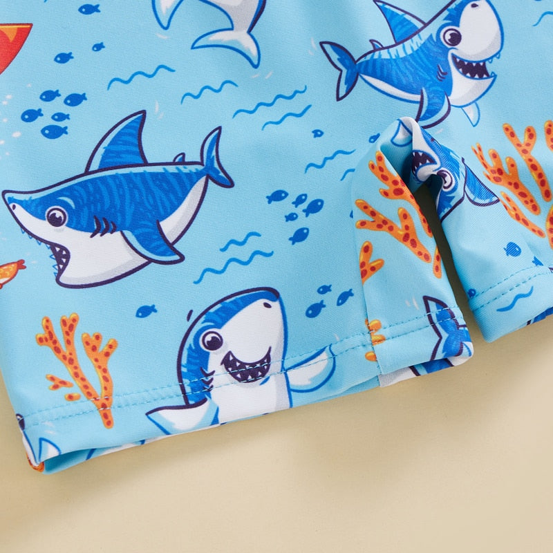 Little Boys Shark Romper Swimsuit