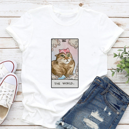 Tarot Tees! Kitty World Short Sleeve T-Shirts
