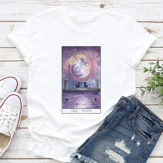 Tarot Tees! Kitty Moon Graphic T-Shirts