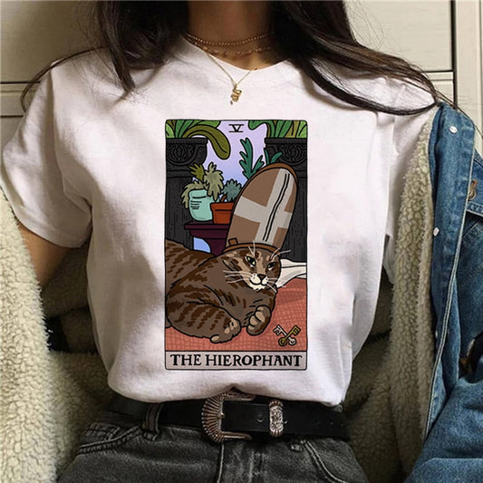 Tarot Tees! Kitty Hierophant Short Sleeve T-Shirts