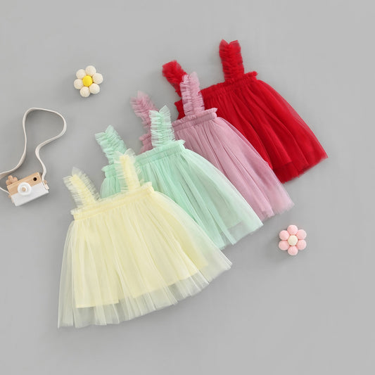 Girl's Sleeveless Tulle  Dresses