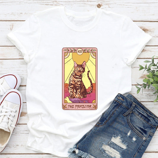 Tarot Tees! Kitty Protector Short Sleeve T-Shirts