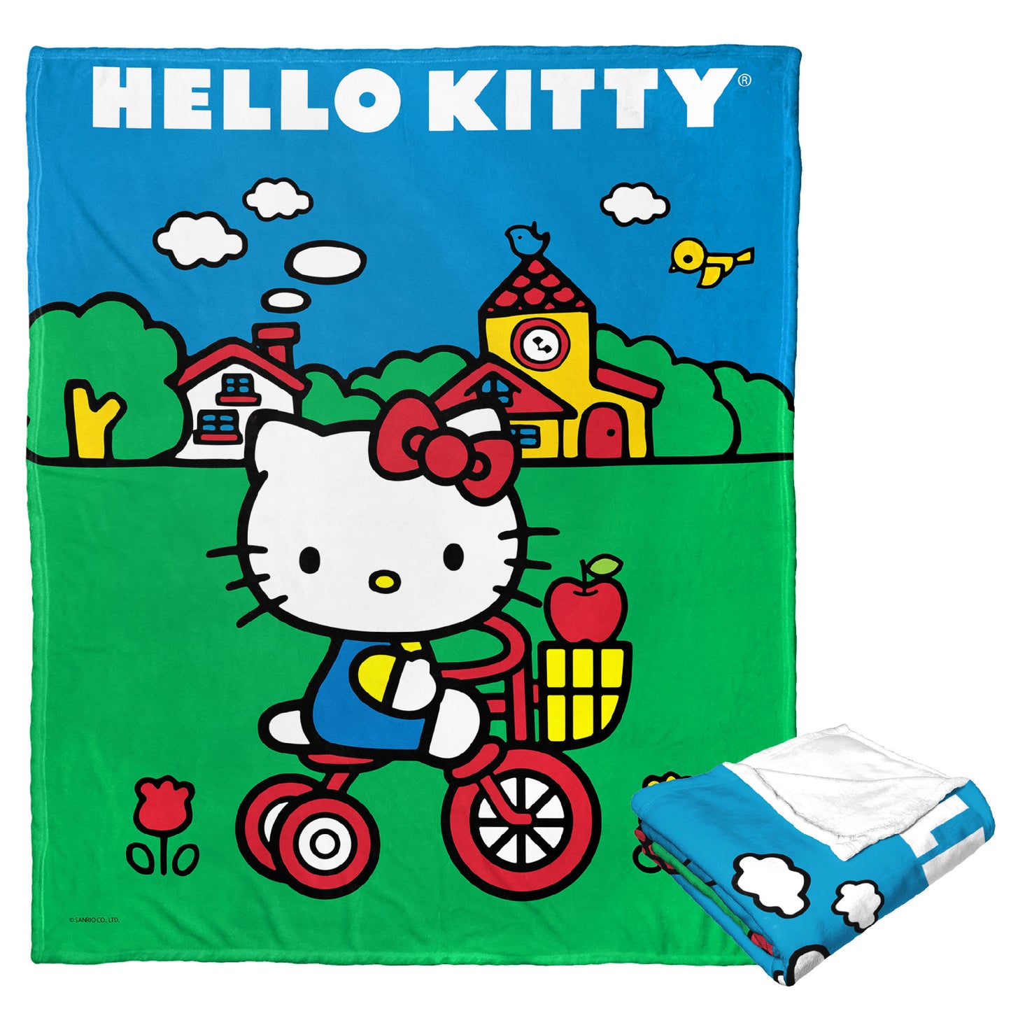 Hello Kitty, DAYTIME BIKE RIDE, Silk Touch Throw Blanket, 50"x60"