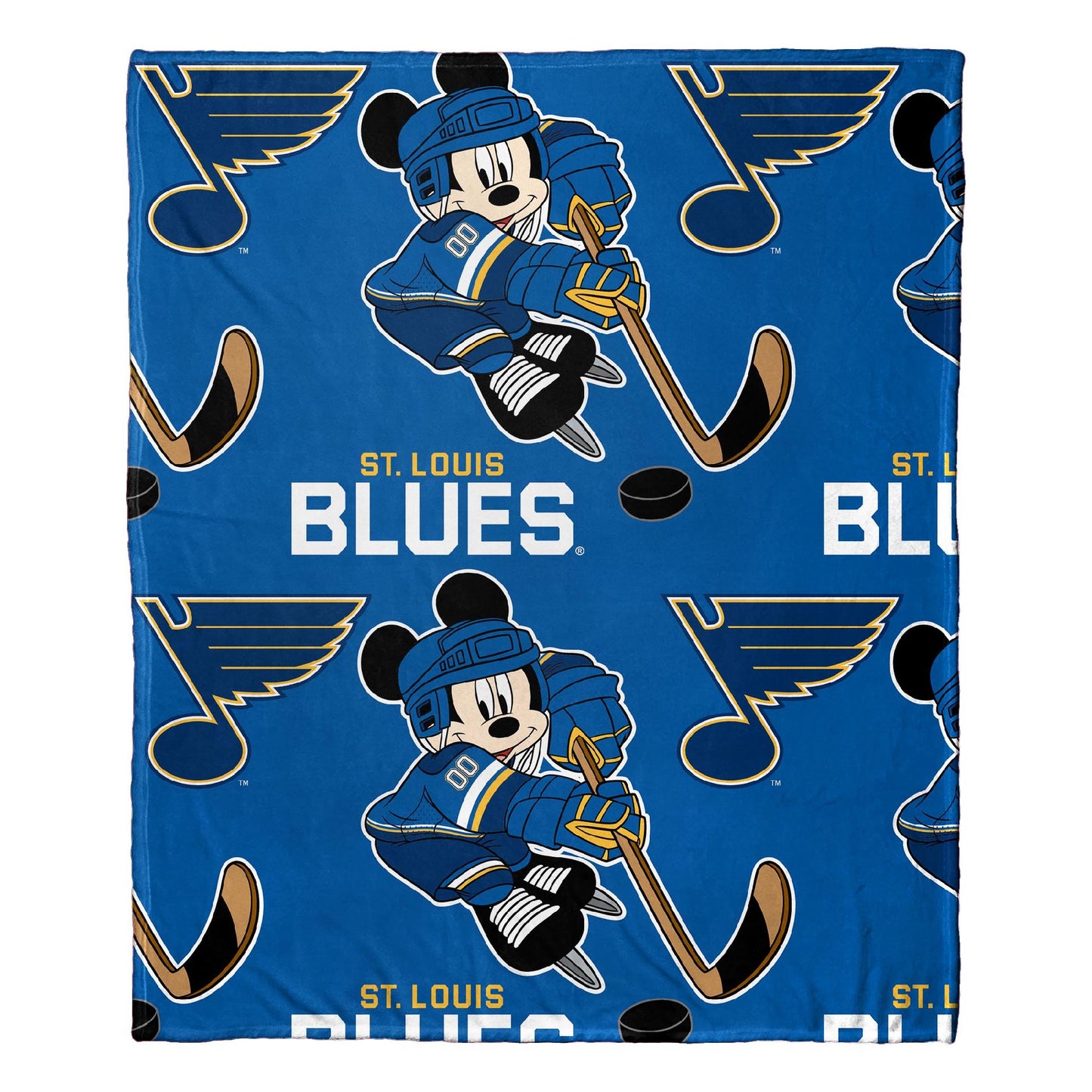 Blues OFFICIAL NHL & Disney's Mickey Mouse Character Hugger Pillow & Silk Touch Throw Set; 40" x 50"