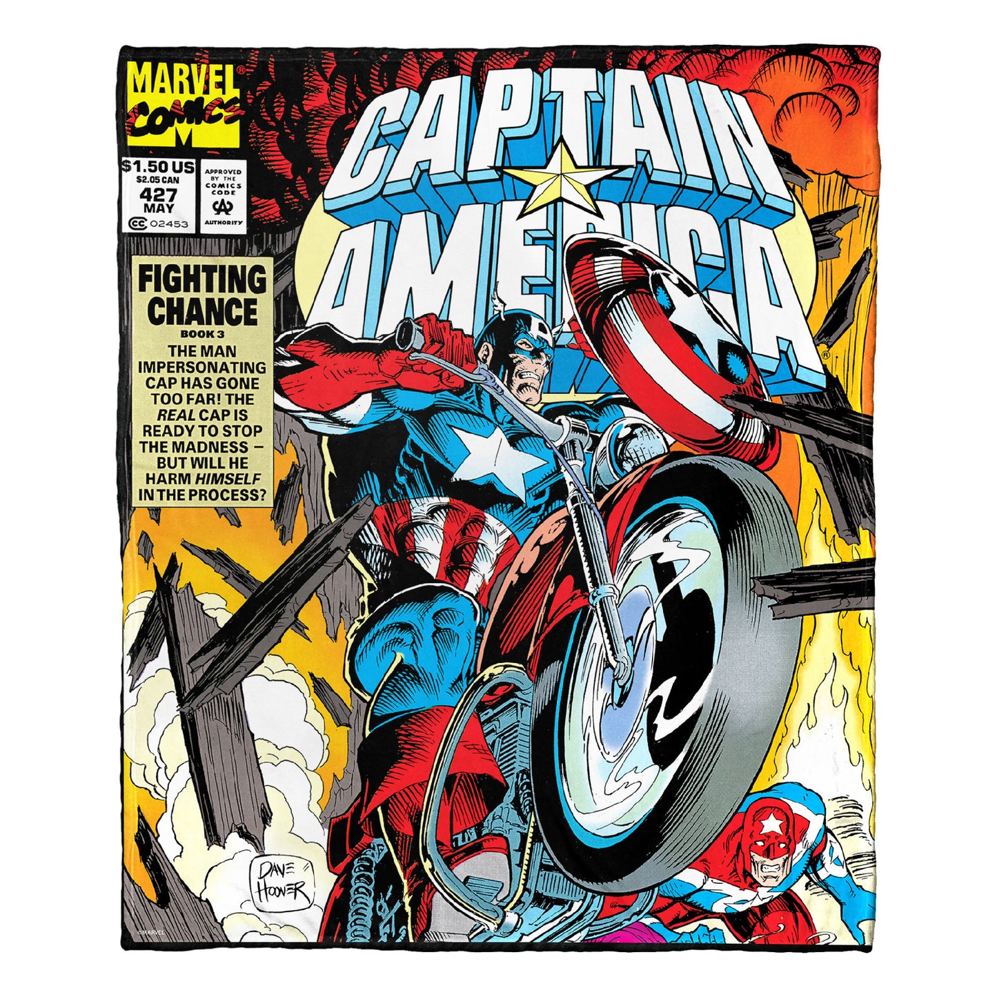 Captain America, Fighting Chance Throw Blanket 50"x60"