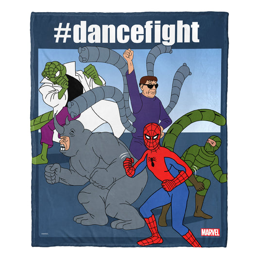 Marvel Comics Spider-Man "Dance Fight" Throw Blanket 50"x60"