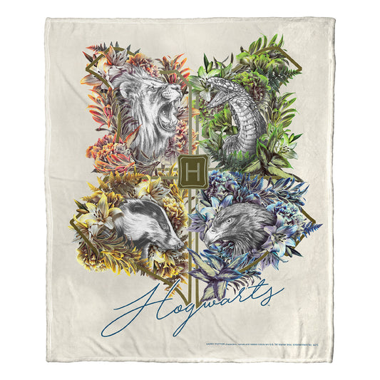 Harry Potter Houses Together Silk Touch Throw Blanket 50"x60"