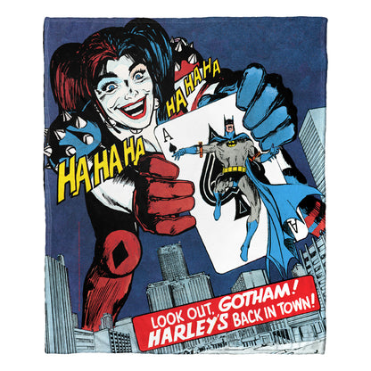 DC Comics Batman Harley is Back Throw Blanket 50"x60"