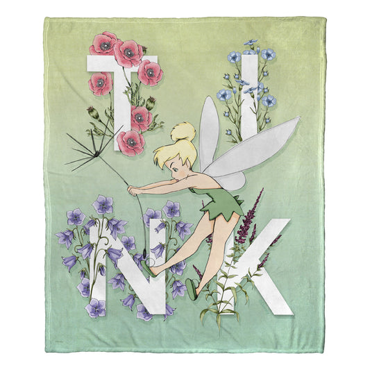 Tinkerbell, Botanical Pixie Throw Blanket 50"x60"