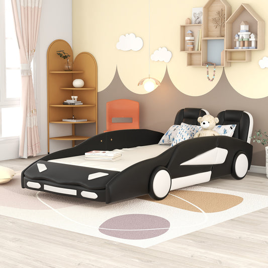 Boy's Race Car Twin Platform Bed