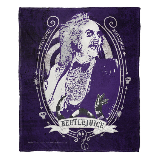 Beetlejuice Purple Beetle Throw Blanket 50"x60"