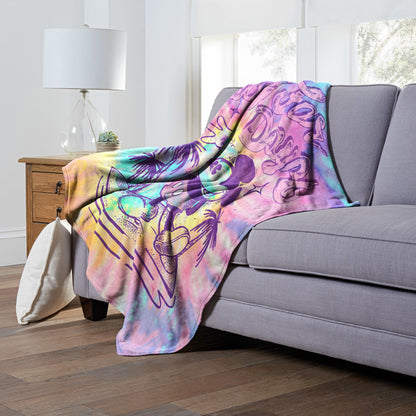 Mickey Mouse, Vacay Tie-Dye Throw Blanket 50"x60"