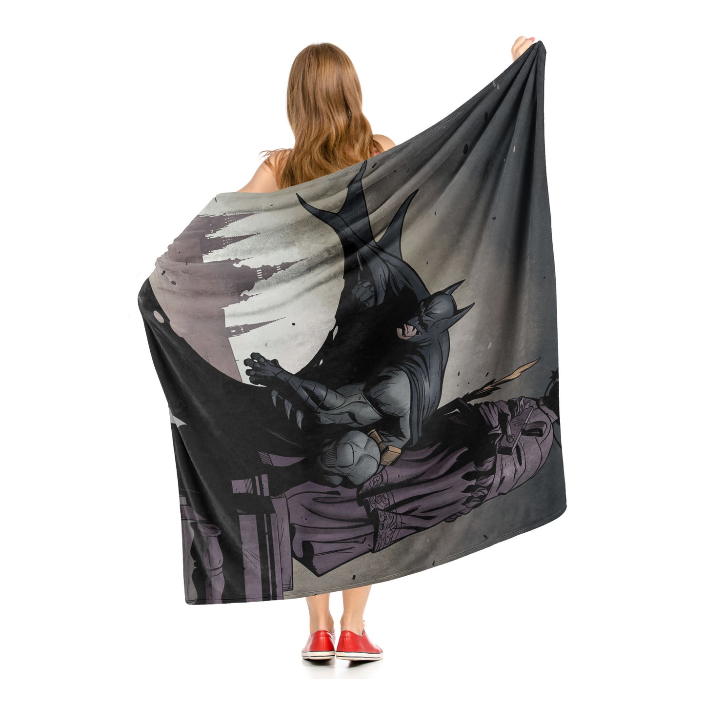 DC Batman, Gotham Grey Throw Blanket 50"x60"