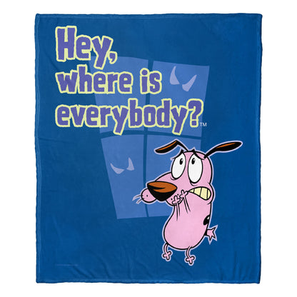 Cartoon Network's Courage the Cowardly Dog Where is Everyone Throw Blanket 50"x60"