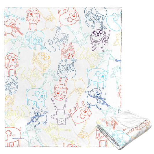 Adventure Time Rainbow Finn & Jake Throw Blanket 50"x60"
