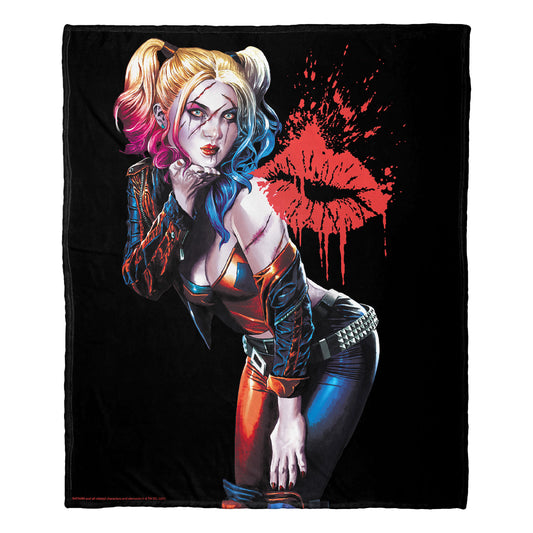 DC Batman, Harley Cover Throw Blanket 50"x60"