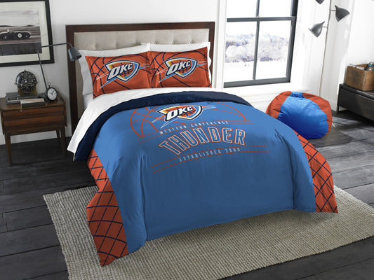 Thunder OFFICIAL NBA Bedding, "Reverse Slam" Full/Queen Printed Comforter (86"x 86") & 2 Shams (24"x 30") Set