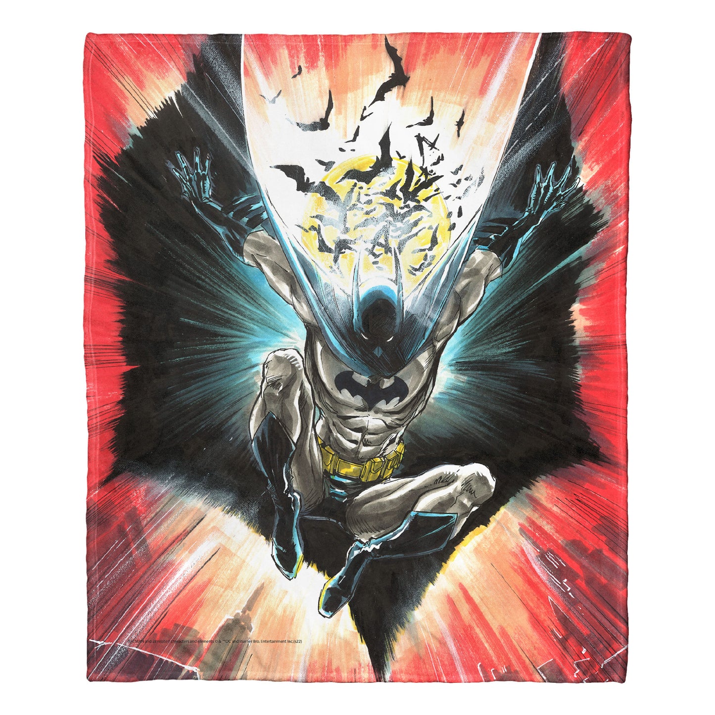 DC Comics Batman Illustrative Batman Throw Blanket 50"x60"